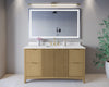Custom image for Natural Oak with Brushed Gold Trim / White Cultured Marble / No Mirror