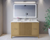 Custom image for Natural Oak with Brushed Nickel Trim / White Cultured Marble / No Mirror