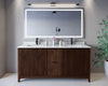 Custom image for Dark Walnut with Matte Black Trim / White Carrara Marble / No Mirror