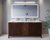Custom image for Dark Walnut with Brushed Gold Trim / White Carrara Marble / No Mirror