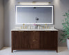 Custom image for Dark Walnut with Brushed Gold Trim / Giotto Quartz / No Mirror
