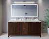 Custom image for Dark Walnut with Brushed Nickel Trim / Carrara Cultured Marble / No Mirror