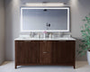 Custom image for Dark Walnut with Brushed Nickel Trim / White Carrara Marble / No Mirror