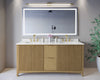 Custom image for Natural Oak with Brushed Gold Trim / Carrara Cultured Marble / No Mirror