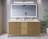 Custom image for Natural Oak with Brushed Gold Trim / White Cultured Marble / No Mirror