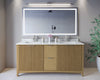 Custom image for Natural Oak with Brushed Nickel Trim / White Carrara Marble / No Mirror