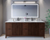 Custom image for Dark Walnut with Matte Black Trim / White Carrara Marble / No Mirror