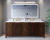 Custom image for Dark Walnut with Brushed Gold Trim / White Quartz / No Mirror