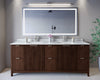 Custom image for Dark Walnut with Brushed Nickel Trim / White Carrara Marble / No Mirror