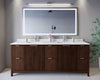 Custom image for Dark Walnut with Brushed Nickel Trim / White Cultured Marble / No Mirror
