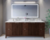 Custom image for Dark Walnut with Brushed Nickel Trim / White Cultured Marble / No Mirror