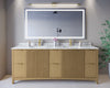 Custom image for Natural Oak with Brushed Gold Trim / White Carrara Marble / No Mirror