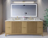 Custom image for Natural Oak with Brushed Gold Trim / Giotto Quartz / No Mirror