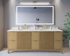 Custom image for Natural Oak with Brushed Gold Trim / White Cultured Marble / No Mirror
