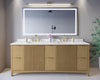 Custom image for Natural Oak with Brushed Gold Trim / White Quartz / No Mirror