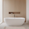 Custom image for White with Shiny White Trim and Matte Black Faucet / 71.5