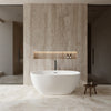 Custom image for Matte White with Polished Chrome Trim and Matte Black Faucet / 59