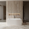 Custom image for White with Shiny White Trim and Matte Black Faucet / 59.5