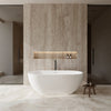 Custom image for White with Shiny White Trim and Matte Black Faucet / 67