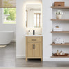Custom image for Whitewashed Oak with Matte Black Trim / Giotto Quartz / No Mirror