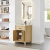 Custom image for Whitewashed Oak with Matte Black Trim / White Cultured Marble / No Mirror