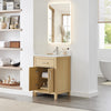 Custom image for Whitewashed Oak with Brushed Nickel Trim / Giotto Quartz / No Mirror