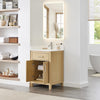 Custom image for Whitewashed Oak with Brushed Nickel Trim / White Quartz / No Mirror