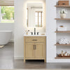 Custom image for Whitewashed Oak with Matte Black Trim / White Quartz / No Mirror