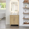 Custom image for Whitewashed Oak with Brushed Nickel Trim / White Cultured Marble / No Mirror