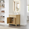 Custom image for Whitewashed Oak with Brushed Nickel Trim / White Quartz / No Mirror