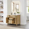 Custom image for Whitewashed Oak with Matte Black Trim / Carrara Cultured Marble / No Mirror