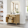 Custom image for Whitewashed Oak with Matte Black Trim / White Quartz / No Mirror