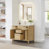 Custom image for Whitewashed Oak with Brushed Nickel Trim / Carrara Cultured Marble / No Mirror