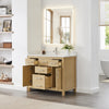 Custom image for Whitewashed Oak with Brushed Nickel Trim / White Cultured Marble / No Mirror