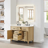 Custom image for Whitewashed Oak with Matte Black Trim / White Quartz / No Mirror