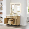 Custom image for Whitewashed Oak with Brushed Gold Trim / White Quartz / No Mirror