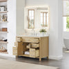 Custom image for Whitewashed Oak with Brushed Nickel Trim / Carrara Cultured Marble / No Mirror