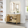 Custom image for Whitewashed Oak with Matte Black Trim / Carrara Cultured Marble / No Mirror