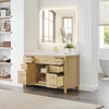 Custom image for Whitewashed Oak with Brushed Gold Trim / Carrara Cultured Marble / No Mirror