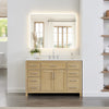 Custom image for Whitewashed Oak with Brushed Nickel Trim / Carrara Cultured Marble / No Mirror
