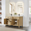Custom image for Whitewashed Oak with Matte Black Trim / White Cultured Marble / No Mirror