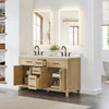 Custom image for Whitewashed Oak with Matte Black Trim / White Cultured Marble / No Mirror
