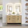 Custom image for Whitewashed Oak with Matte Black Trim / White Quartz / No Mirror