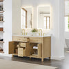 Custom image for Whitewashed Oak with Brushed Gold Trim / White Cultured Marble / No Mirror