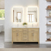 Custom image for Whitewashed Oak with Brushed Nickel Trim / White Cultured Marble / No Mirror