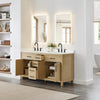 Custom image for Whitewashed Oak with Matte Black Trim / White Quartz / No Mirror