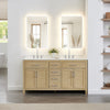 Custom image for Whitewashed Oak with Brushed Nickel Trim / White Cultured Marble / No Mirror