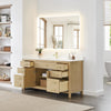 Custom image for Whitewashed Oak with Brushed Gold Trim / White Quartz / No Mirror