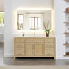 Custom image for Whitewashed Oak with Brushed Nickel Trim / Carrara Cultured Marble / No Mirror