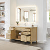 Custom image for Whitewashed Oak with Brushed Nickel Trim / White Cultured Marble / No Mirror